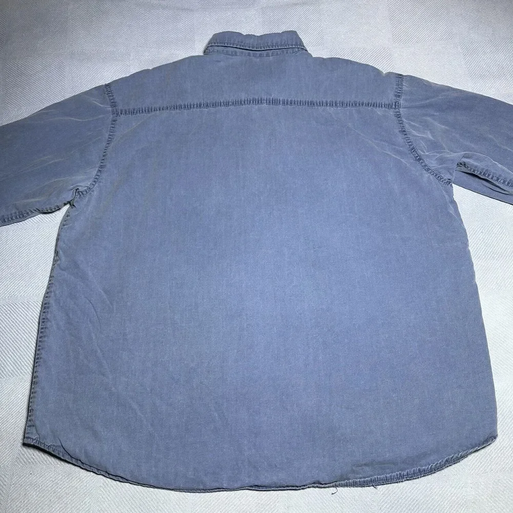 Work‎ n' Sport Blue Gray Denim Flannel Lined Workwear Button Shirt 2XL Lot of 2